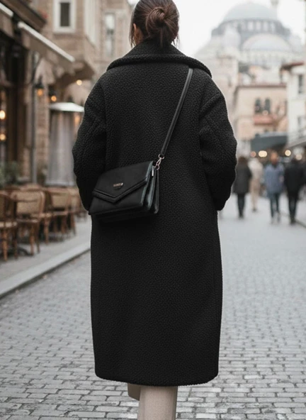 Kadın Kışlık Peluş Ceket - Resim 3