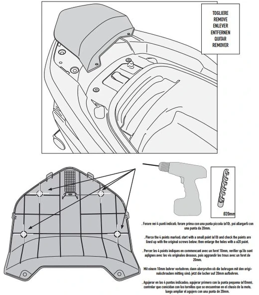 KAPPAKR1123MMHONDAFORZA300ABS(13-17)ARKAÇANTATAŞIYICI - 2