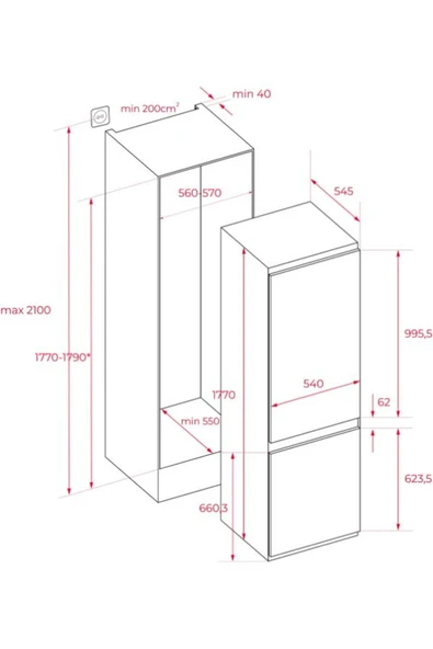 Teka Rbf 73350 Fı 242 Lt. No Frost Ankastre Buzdolabı - 2