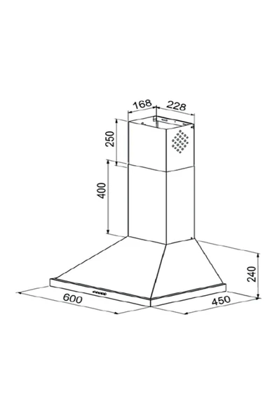 Teka DF 60 Davlumbaz, Inox, 60 cm, Piramit, Duvara monte - 2