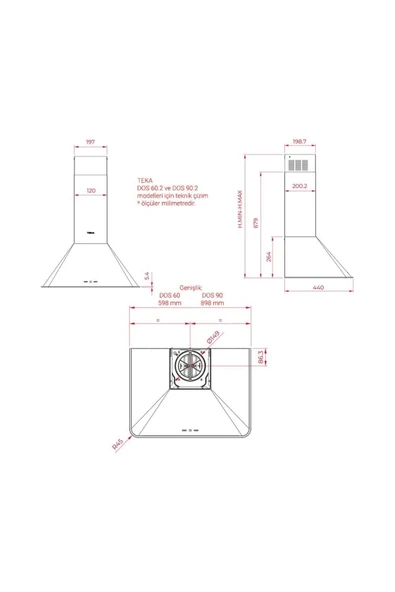 Teka Country DOS 60.2 VN Davlumbaz, 60 cm, Vanilya, Bej, Rustik, Retro - 2