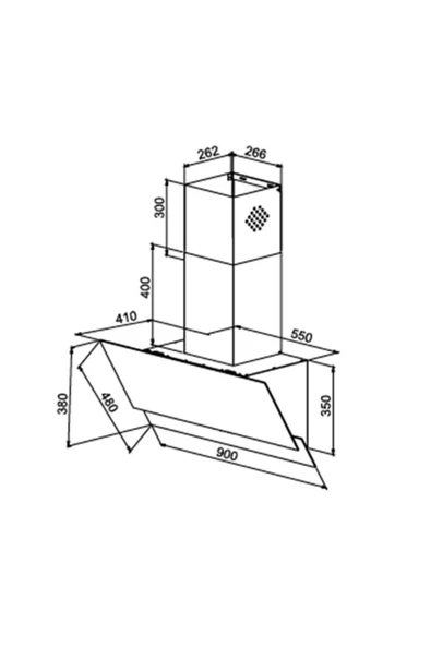Teka Atv 90 Siyah Duvar Tipi 90 Cm. Eğilimli Cam Davlumbaz - 2