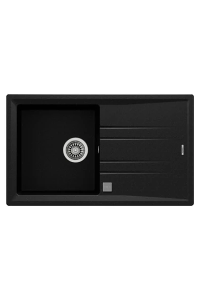 Teka Stone 50 B-tg Tek Hazneli Tek Damlalıklı Tezgah Üstü Granit Evye Siyah