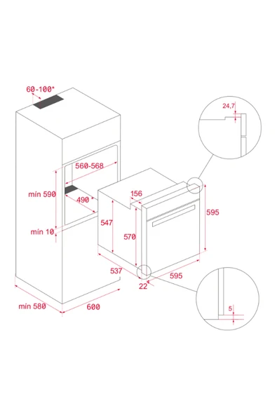 Teka Hlb 8510 P Maestro Pizza 70 Lt. Siyah Cam Pirolitik Ankastre Fırın - 2