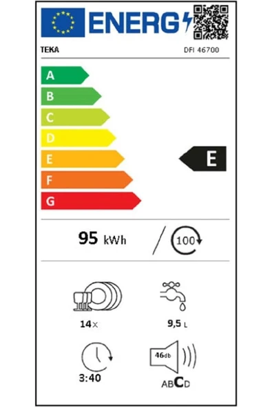 Teka  Dfı 46700 Tam Ankastre Dijital Ekranlı Bulaşık Makinesi 7 Programlı 60 cm AMZTKA0045 - 5