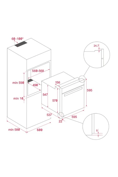 Teka Hlb 85-g1 Infinity Mat Siyah Maestro Pizza 71 Lt. Siyah Ankastre Fırın - 7