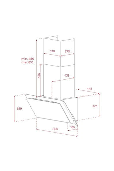 Teka Dvı 88-g1 Infinity Mat Siyah Cam 80 Cm. Duvar Tipi Davlumbaz - 4