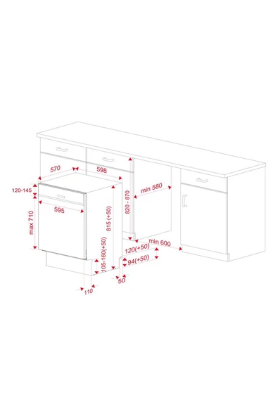 Teka Dsı 46750 Ss 7 Programlı 13 Kişilik Yarı Ankastre Bulaşık Makinesi - 5