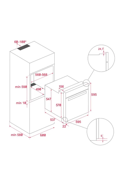 Teka Hlb 8416 Bk Airfry 71 Lt. Ankastre Siyah Fırın - 2
