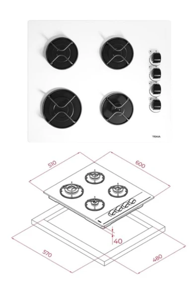 Teka Chef 6 Premium Beyaz Ankastre Set (GBE 64002 OCAK/HAK 627 FIRIN/ATV 60 DAVLUMBAZ) - 2