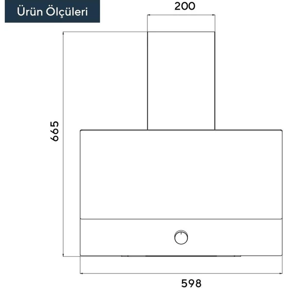 Beyaz Cam Davlumbaz DA6-830 - Resim 4