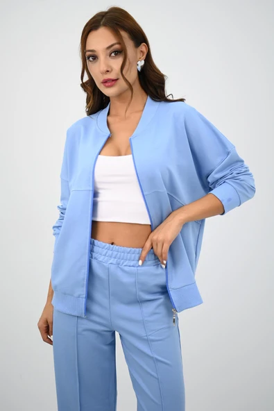 Kadın Bol Paça Fermuarlı Eşofman Takımı 4144-25 - 9