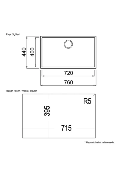 Teka Square 72.40 Tg Black Granit Evye, Tezgahaltı - 3