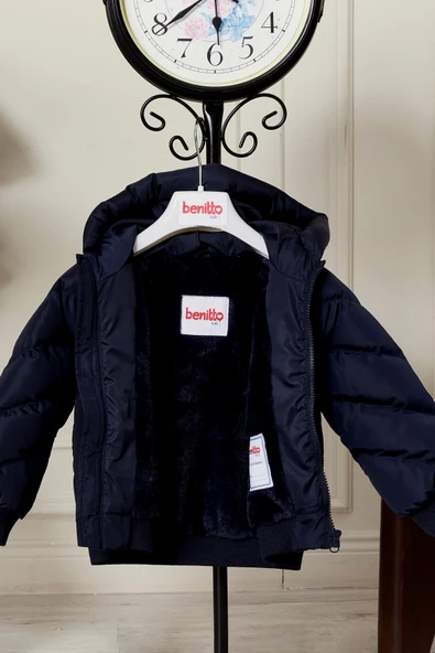 Erkek Bebek Kapüşonlu Kışlık Mont 51332 - Resim 4