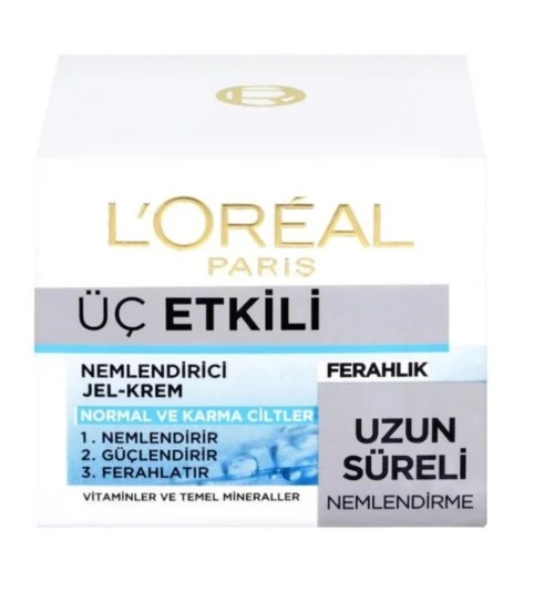 Loreal Üç Etkili Ferahlık Yoğun Nemlendirici Jel Krem 50 Ml