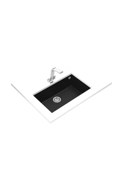 Teka Square 72.40 Tg Siyah - Tek Hazneli Tezgahaltı Tegranite Eviye - 2