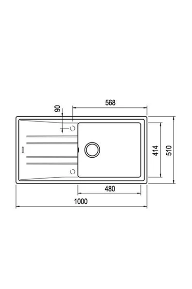 Teka Stone 60 L-tg Beyaz Granit Evye - 100x51 Ölçü - 4