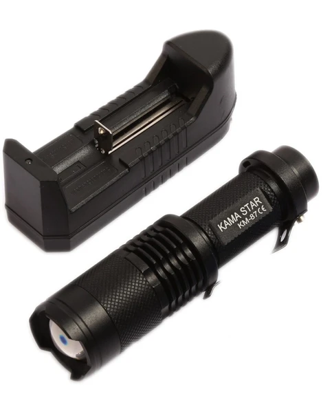 Zoomlu Şarjlı El Feneri KM-87 (5224) AZ-52247902420 - Resim 2