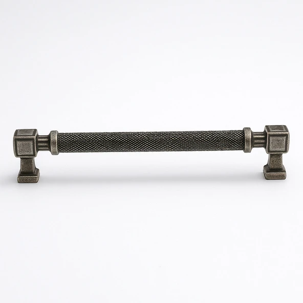 Talas Antik Gümüş 224 mm Tırtıklı Metal Kulp Kapak Kulpu Dayanıklı Kulpları Mobilya Çekmece Dolap - Resim 10