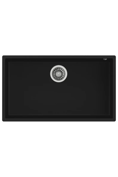 Teka Square 72.40 Tg Siyah - Tek Hazneli Tezgahaltı Tegranite Eviye