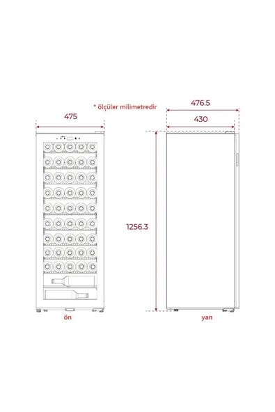 Teka RVF 10051 GBK, 51 Şişe Kapasiteli Solo Şarap Dolabı - 3