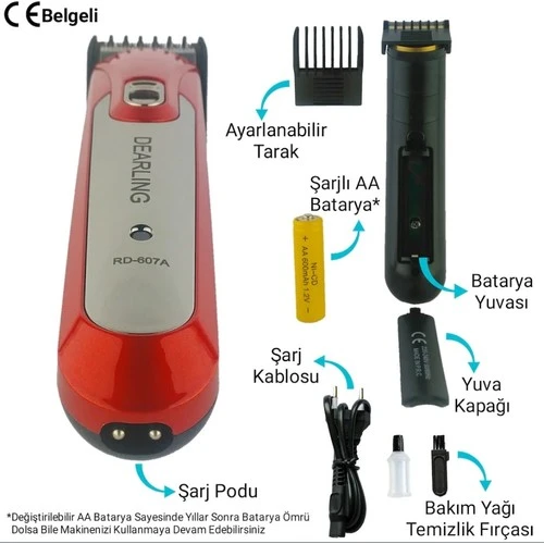 Rd-607 A Şarjlı Saç Sakal Tıraş Makinesi-Findit - Resim 4