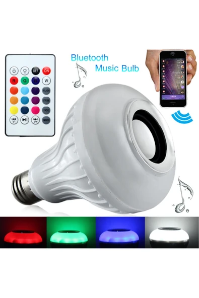 Bluetooth Hoparlör Akıllı Led Ampul Lamba-Findit - Resim 5
