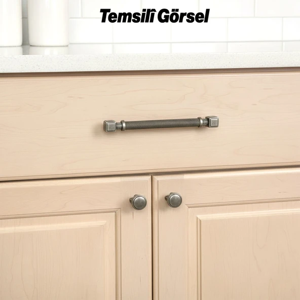 Talas Antik Gümüş 288 mm Metal Tırtıklı Kulp Kulpları Mobilya Çekmece Dolap Kapak Kulpu Dayanıklı - Resim 9