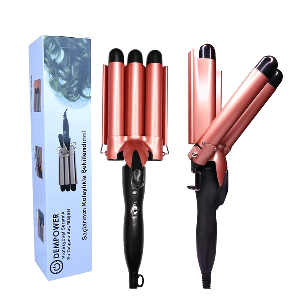 PROF.SERAMİK 3LÜ SU DALGASI SAÇ MAŞASI - ŞEKİLLENDİRİCİ-Findit ürün görseli 1