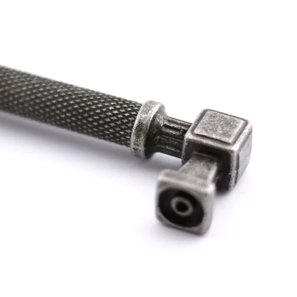 Talas Antik Gümüş 256 mm Tırtıklı Metal Kulp Kapak Kulpu Dayanıklı Kulpları Mobilya Çekmece Dolap - Resim 7