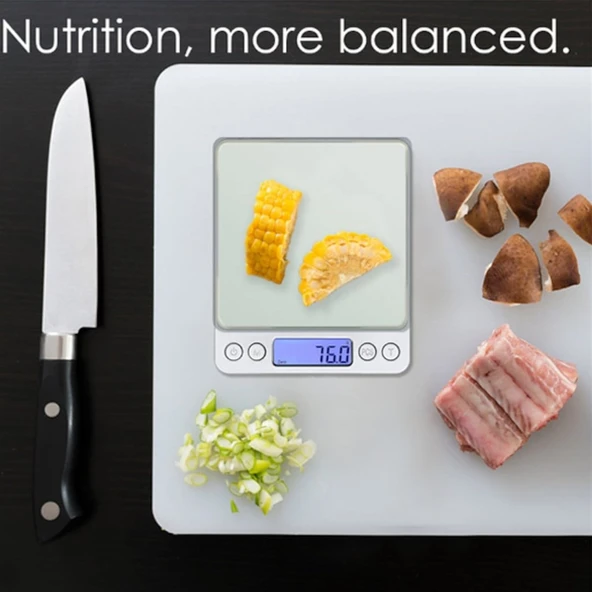 Dijital Hassas Mutfak Terazisi Hassas Tartı 2000 Gr./0.1 Gr. Hassasiyet-Findit - Resim 5