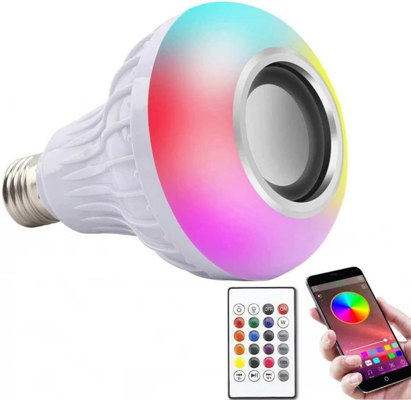 Bluetooth Hoparlör Akıllı Led Ampul Lamba-Findit - Resim 3