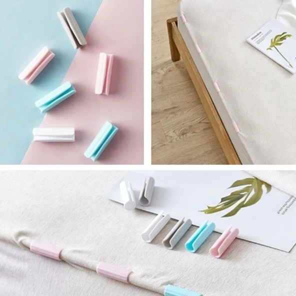 12 Adet Çok Amaçlı Çarşaf Tutucu, Sabitleyici ,Kaydırmaz Nevresim Örtü Düzenleyici Klipsler-Findit ürün görseli 1