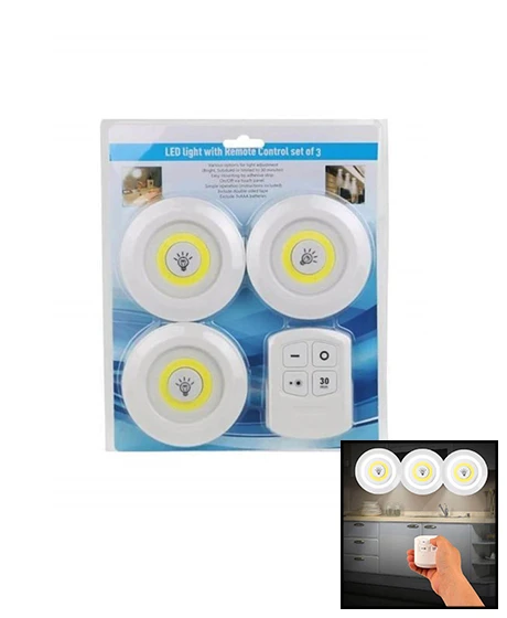 YUVARLAK 3 PARÇA  DOKUNMATİK - KUMANDALI LAMBA SETİ-Findit ürün görseli 1