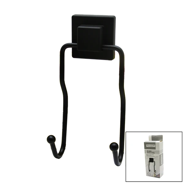 SİYAH - 2Lİ METAL SARKIK ASKI KARE GÜÇLÜ YAPIŞKANLI 8X9X19CM-Findit ürün görseli 1