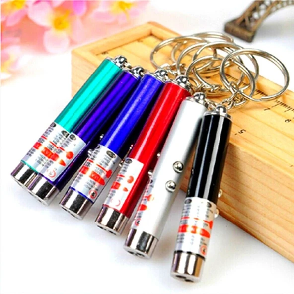 3 Fonksiyonlu Kırmızı Beyaz Işıklı Led Lazer Kedi Köpek Oyuncak Anahtarlık-Findit - Resim 5