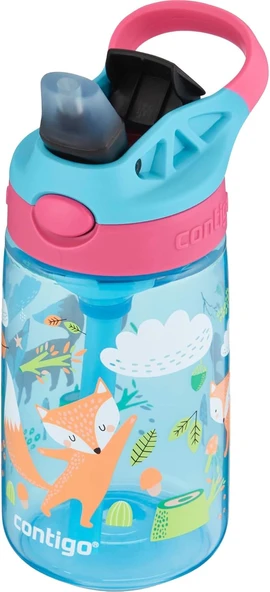 Contigo Çocuk 14 oz AutoSpout Straw Su Şişesi - Mavi Ahududu Yumruk Tilki - 2