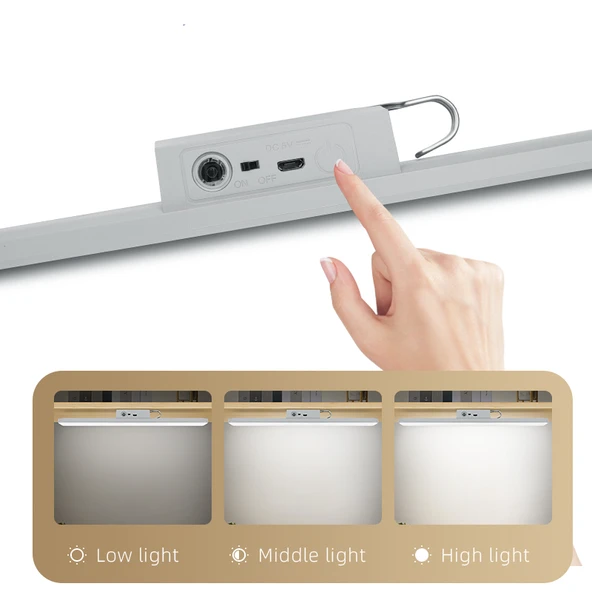 KUMANDALI - ZAMAN - IŞIK GÜCÜ AYARLI METAL ASKILI - USB ŞARJLI LAMBA FENER 20SMD LED-Findit - Resim 3