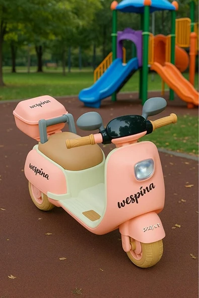 Motorsiklet 3Tekerli Akülü Motor Müzik Çalarlı Uzaktan Kumandalı 50kilo Kapasite 1-7 Yaş  Wespina ürün görseli