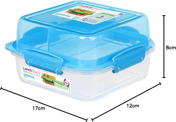 Sistema 2 bölmeli kap to Go polipropilen, 0,835 l, poliüretan, çok renkli, Lt 0.83 - 3