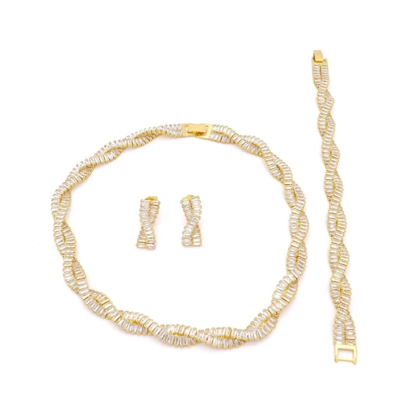 Altın Kaplama Taşlı Su Yolu Kadın Set SET-166 ürün görseli