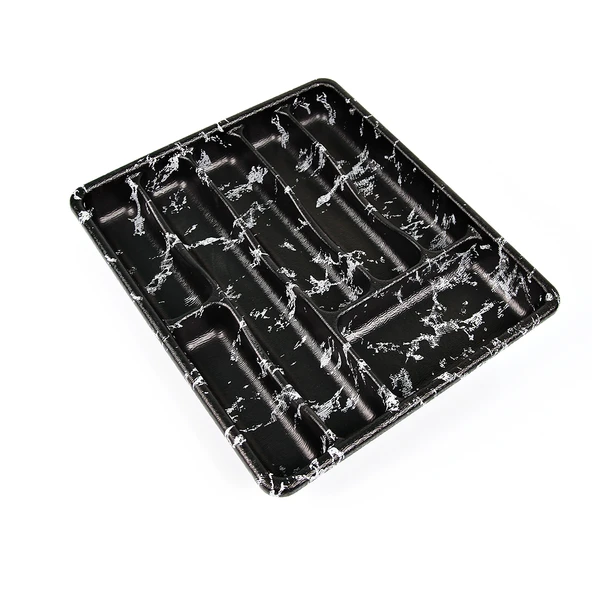 KÜÇÜK - SİYAH - 7 BÖLMELİ ÇEKMECE İÇİ KAŞIKLIK 36X32CM-Findit ürün görseli 1