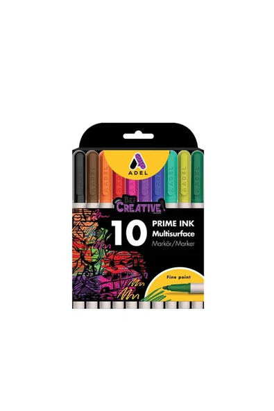 Prime Ink Multisurface 10'lu Klasik, Ergonomik Gövde,Yumuşak,Kolay Yazım,1.5 mm Yuvarlak Uç ürün görseli 1