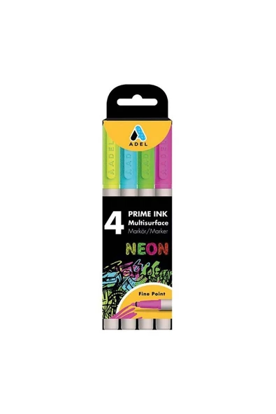 Prime Ink Multisurface 4’lü Marker Neon ürün görseli 1