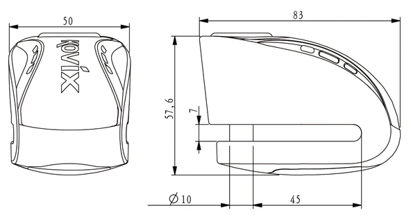 KOVIX KNX10-FG ALARMLI DİSK KİLİT YEŞİL - 2