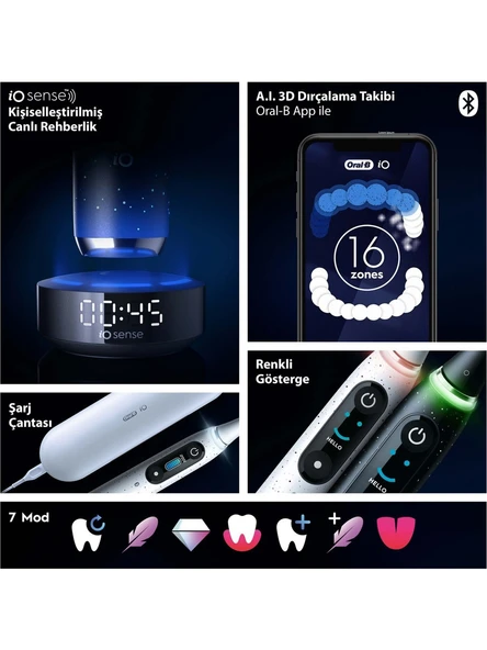 Oral-B iO 10 Şarjlı Diş Fırçası - Kozmik Siyah - Resim 3