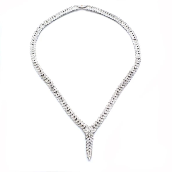 Çelik Taşlı Çiçek Model Kadın Set SET-163 - Resim 3