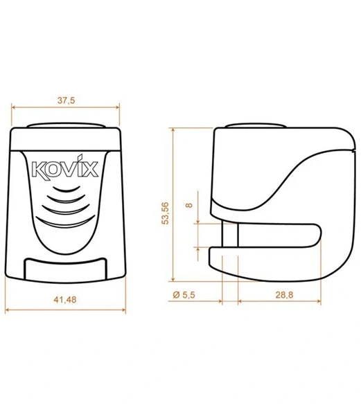 KOVIX KS6-BM ALARMLI DİSK KİLİT METAL - 3