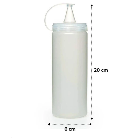 Şeffaf Kapaklı Sızdırmaz Yağlık Sosluk Şişesi Plastik Yağdanlık 400 ml. AP-9028-Findit - Resim 4
