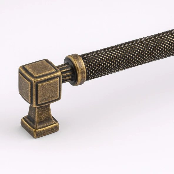 Talas Antik Sarı Tırtıklı Metal Kulp 288 mm Kapak Kulpu Dayanıklı Kulpları Mobilya Çekmece Dolap - Resim 6